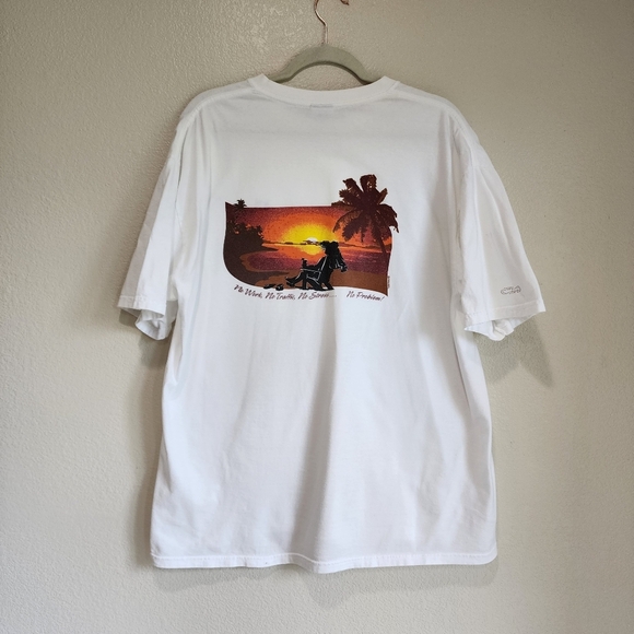 Vintage Crazy Shirt Hawaii T-Shirt Short Sleeves Beach Sunset Graphic size Large - Picture 7 of 7